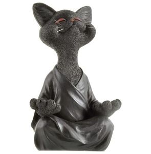 Figurine Bouddha noir fantaisiste Meditation Yoga Collectible Happy Decor Art Sculptures Garden Statues Home Decorations3649043