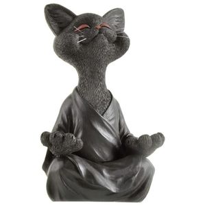 Figurine Bouddha noir fantaisiste Meditation Yoga Collectible Happy Decor Art Sculptures Garden Statues Home Decorations4689972