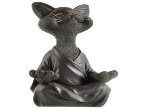 Figurine Bouddha noir fantaisiste Meditation Yoga Collectible Happy Decor Art Sculptures Garden Statues Home Decorations3411512