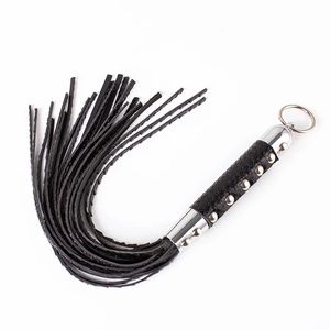 Zwepen Gewassen 44.5CM PU Lederen Paardenzweep Handgemaakte Suede Flogger Bull Whip Koeienhuid Paardrijden Zweep 231202