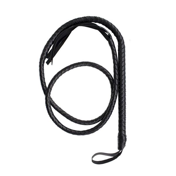 Fouets Crops Crafts Black Bull Whip 6,5 pieds en cuir de vache personnalisé BULLWHIP Ventre et traversin Construction 230921