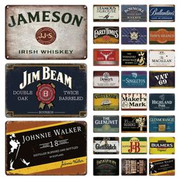 Marca de whisky, cartel de Metal Vintage, cartel de estaño, placa decorativa, cartel de metal, placa de Irlanda, Bar, Pub, Club, hombre, cueva, decoración de pared w01