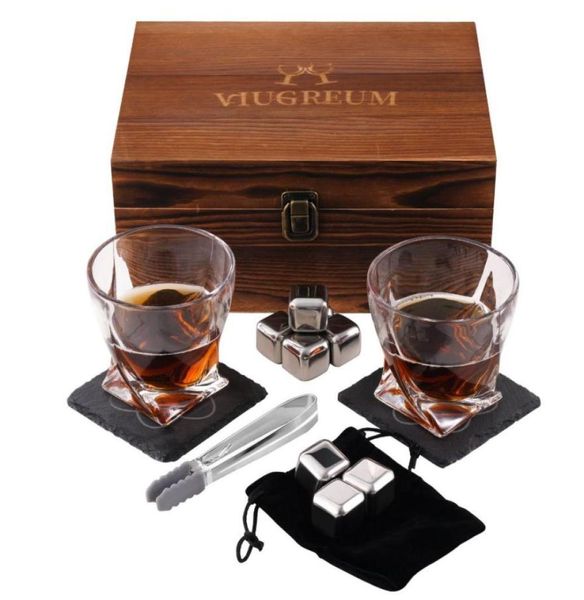 Coffret cadeau pierres à whisky ensemble de verres à whisky excellent cadeau pour hommes 6365953