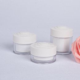 Wit 15g 30g 50g cosmetische lege oogcrème pot potten basis make-up gezicht huidverzorging lotion lip balsem containers reizen doos 100pcs / lot