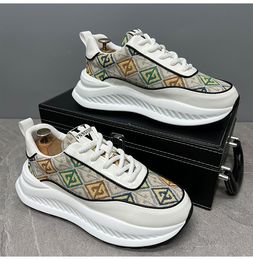 Wit 2024 Mode Mannen Zwarte Sneakers Platform Lederen Schoenen Lichtgewicht Ademend Chunky Mannelijke Casual Zapatillas Hombre 674