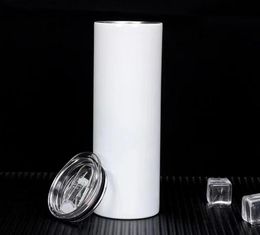 Blanco 20 oz Vasos Sublimación Vasos flacos Espacios en blanco Vasos cónicos rectos de acero inoxidable Tazas Botellas de agua breves Taza de café Vendedor superior