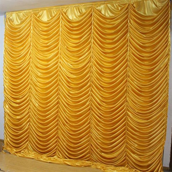 Rideau d'arrière-plan Swag plissé en tricot glacé blanc, 3m 6m, 1 pièce, MOQ avec pour Banquet de mariage, el Use2432