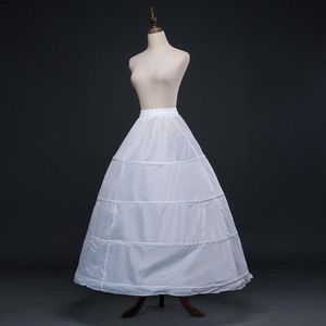 Wit 4 Hoops Ball Petticoat Wedding Accessoires Bruid Crinoline Lang onderborst