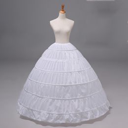 Wit 6 Hoops Petticoat Ball Jurk trouwjurk Unskirt Crinoline Rok Taille verstelbaar 1 Layer Jurk ondergoed Petticoat