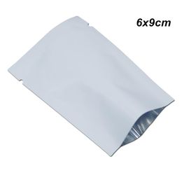 Blanc 6x9 cm 200 pièces feuille supérieure ouverte Mylar thermoscellable échantillons paquets papier d'aluminium scellable sous vide pochette anti-odeur sac en aluminium pour DOOK2665