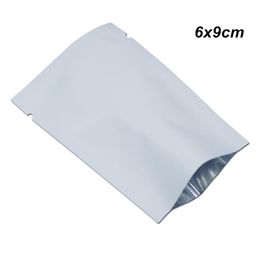 Blanc 6x9 cm 200 pièces feuille supérieure ouverte Mylar thermoscellable échantillons paquets papier d'aluminium scellable sous vide pochette anti-odeur sac en aluminium pour DOOK194z