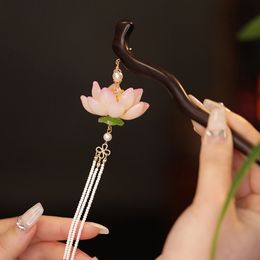 Blancs acétate Hair Sticks Forks Per perle Pendants Fleur Fleur Épingles et coupes de cheveux pour femmes Porte-queue de cheval Bijoux de cheveux chinois