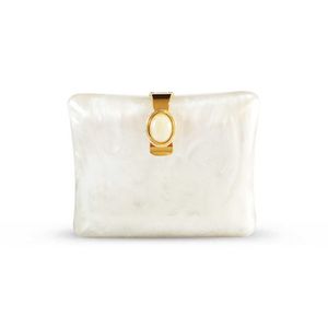 Sac de dîner en acrylique blanc, sac à coque solide nacré, sac à main polyvalent pour femmes, sac pour robe de soirée 240207