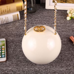 Muñecas para perlas acrílicas blancas bolsas de embrague para mujeres diamantes de diamante bacina de bolsas de bolsas de bolsas de bola de bola redonda