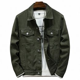 Blanc Armygreen Classique Vintage Denim Veste Hommes Street Fi Japonais Casual Manteau Mâle Marque Jean Vestes Plus La Taille 5XL F1Nx #