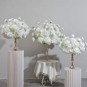 Boule de fleurs d'orchidées artificielles blanches, centre de Table de mariage, décor de scène florale, affichage de fenêtre, accessoires de conduite de route