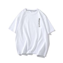 White Background Summer Youth Personality Splicing Couple Half Trendy Brand Pure Cotton Short Sleeved T-shirt for Men 1611-P25