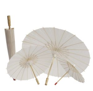 Paraguas de papel de bambú blanco Parasol Baile Boda Decoración de fiesta nupcial Bodas Sombrillas Papeles en blanco Paraguas SN2555