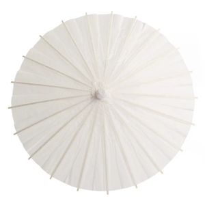 Blanc bambou papier parapluie Parasol danse mariage nuptiale décor de fête mariée mariage Parasols papier blanc parapluies en gros