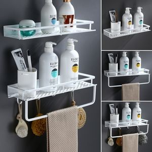 Witte badkamer plankruimte aluminium douchemand hoekplanken shampoo houder keuken opslagrek accessoires y200407
