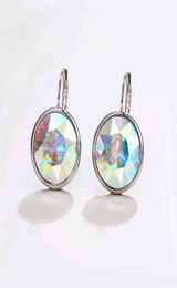 Pendientes Bella blancos para mujer, cristal Real de moda austriaca, pendientes de tuerca, accesorios de joyería para fiesta, regalo para niñas 2356520