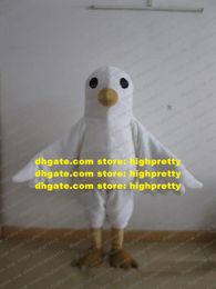 Costume de mascotte de pigeon d'oiseau blanc
