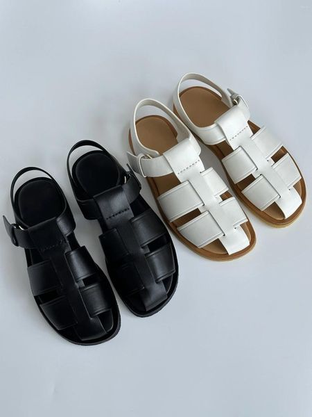 Blanc noir 460 cuir et chaussures naturelles décontractées femmes doux confortable tout Match vieux argent Romen sandales 388 Sals