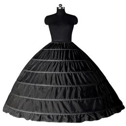 Robe de bal blanche noire 6 cerceaux jupon de mariage Slip Crinoline sous-jupe de mariée Slip 6 cerceau jupe Crinoline pour Quinceanera Dress289Z