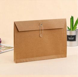 Wit Zwart Bruin Kraftpapier Document Houder Bestand Opbergtas Zak Envelop met Opslag String Lock Office Supply