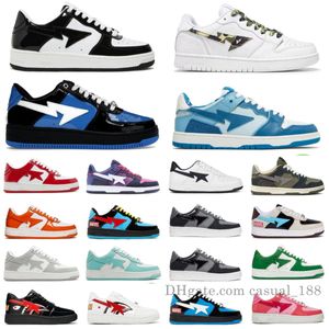 Authentique Designer de qualité supérieure Sta Sk8 Chaussures Femmes Hommes Casual Bas Baskets Plates Couleur Camo Combo Rose Vert Noir Blanc Cuir Verni Camouflage Plateforme Baskets