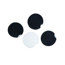 Wit zwart ontwerp absorberend ronde stof vilt neopreen auto onderzetters auto cup mat voor dranken groothandel
