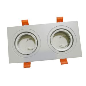 Wit zwart ingebedde dubbele kop vierkante verlichting Accessoires Holder Spot Lichthouder LED LICHT CUP FACE RING MR16 LICHT HOLDE GU10 Lichtringen Oemled