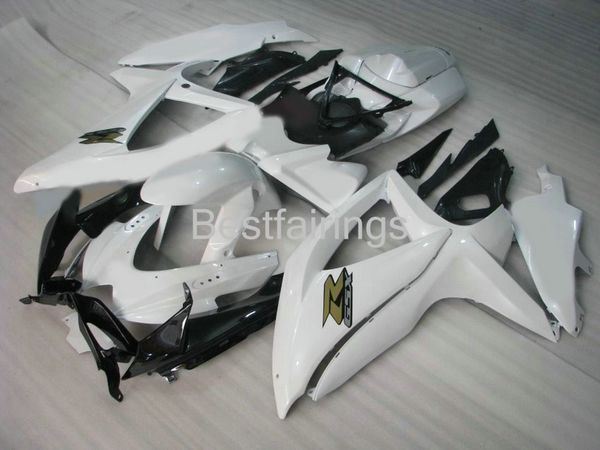 Kit de carenado blanco y negro para SUZUKI GSXR600 GSXR750 2008 2009 2010 carenados GSXR 600 750 08 09 10 Moldeo por inyección BA11