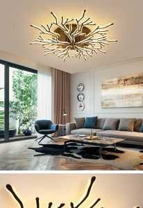 Plafonniers menés modernes de finition blanche/noire pour la lampe de plafond d'appareils de chambre à coucher principale de salon