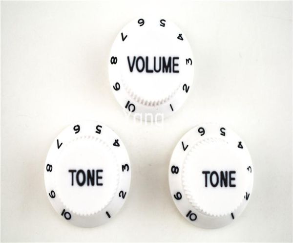 Font noir blanc 1 volume2 boutons de tons de guitare électrique pointes de contrôle de guitare pour la guitare de style Fender Strat8438318