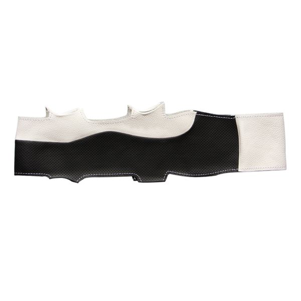 Funda para volante de cuero genuino, cosida a mano, color blanco y negro, para Ford Focus 3 2012-2014 KUGA 2013-2016303S