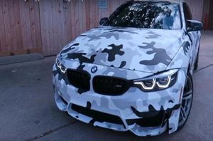 Camouflage de neige gris noir blanc Vinyle de camouflage pour autocollants enveloppants de voiture couvrant le film avec un véhicule à air taille graphique 5x32ft675728415