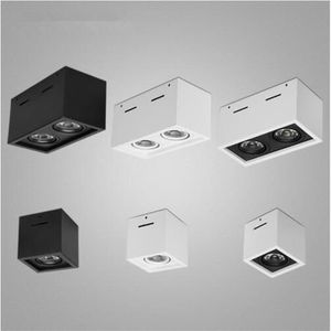 Wit Zwart hoogwaardige oppervlakte gemonteerde aanpassing LED COB Dimable Downlights AC85-265V 10W 20W LED-plafondlamp Spot252Q