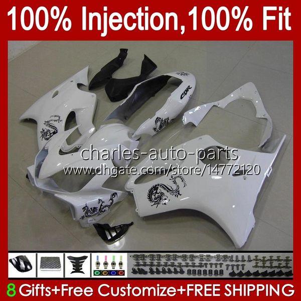 Cuerpo de moldeo por inyección blanco y negro para HONDA CBR 600 F4 FS CC 600F4 600CC 1999-2000 Carrocería 54No.2 100% en forma CBR600F4 CBR600 F4 99 00 CBR600FS 1999 2000 Kit de carenado OEM