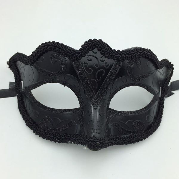 Blanc Noir Masques Mascarade Parti Masque Demi Visage Masque En Plastique Halloween Thème
