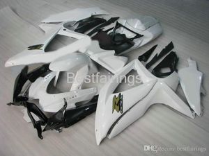 White Black OEM Fairing Kit voor Suzuki GSXR600 GSXR750 2008 2009 2010 FIERINGS GSXR 600 750 08 09 10 Spuitgieten BA11