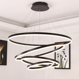 Wit / Zwart Hanglampen Voor Eetkamer Slaapkamer Smart Home Lighting Suspension Luminaire Lamparas de Techo Colgante Modern