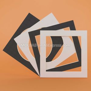 Blanc/noir Po tapis carré cercle 8/10/12/14/16 pouces Carton texturé Surface pour cadres photo Passe-Partouts 12 PCS/Lot 210611