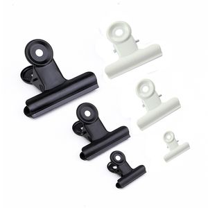 Clips de poignée ronds en métal blanc et noir, Clip bouledogue, trombone pour billets en métal pour étiquettes, sacs, bureau, vente en gros, LX4248