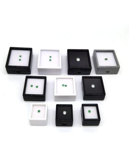 Boîte d'affichage de pierre de pierre de pierre de pierre blanche noir blanc boîte à coussin éponge douce boîte bijoux en diamant en désordre rangement en plastique 3357720