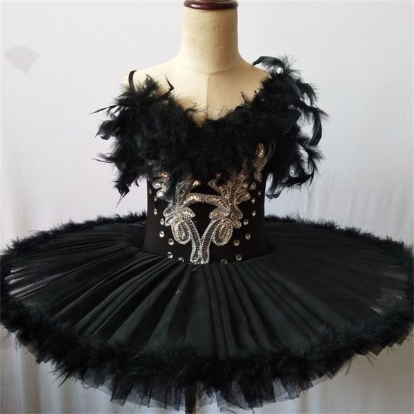 Blanc Noir Tutu Ballet Plume Lac Des Cygnes Robe Femmes Enfant Filles Ballet Professionnel Tutu Ballerine Robe Enfants Filles Danse Porter 220609