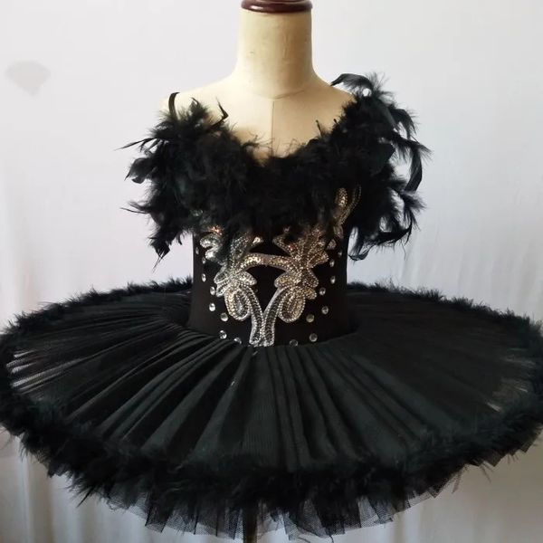 Blanc Noir Tutu Ballet Plume Swan Lake Robe Femmes Enfant Filles Professionnel Ballet Tutu Ballerine Robe Enfants Filles Danse Porter 240111