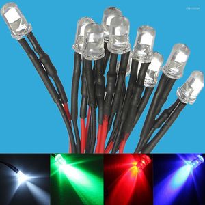 Witblauw rood groen geel 12V voorgelicht LED -lamp licht 5 mm voor bekabelde lamp diode DC12V F5 emitterende diodes