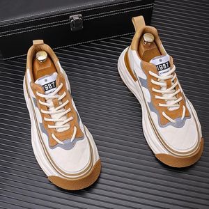 Witte bodem dikke designerhoogte causale toenemende flats schoenen rock klassieke loafers wandel sneakers zapatos hombre a23 761