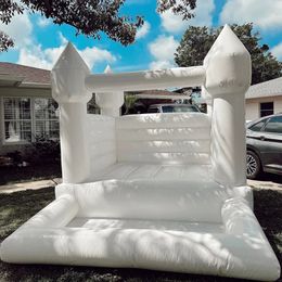 Wit Springkasteel 10*8*8 ft Opblaasbaar Springkasteel Kasteel Commerciële Kwaliteit Weddingg Springen Bed voor Kinderen met blower gratis schip